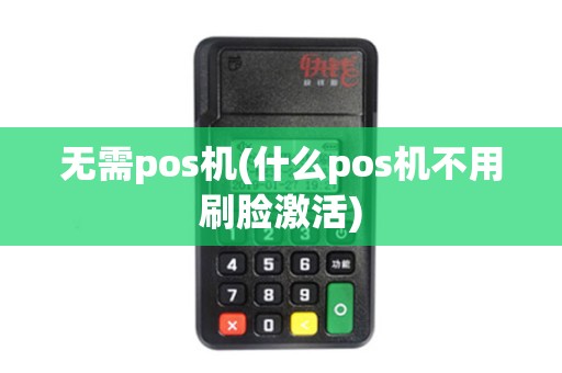 无需pos机(什么pos机不用刷脸激活)