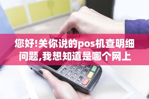 您好!关你说的pos机查明细问题,我想知道是哪个网上查