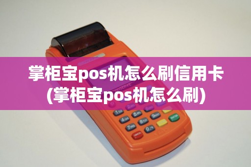 掌柜宝pos机怎么刷信用卡(掌柜宝pos机怎么刷)