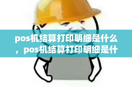 pos机结算打印明细是什么，pos机结算打印明细是什么东西