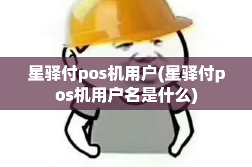 星驿付pos机用户(星驿付pos机用户名是什么)