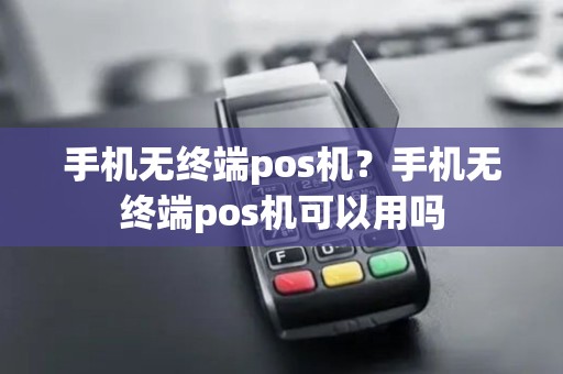 手机无终端pos机？手机无终端pos机可以用吗