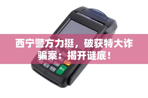 西宁警方力挺，破获特大诈骗案：揭开谜底！