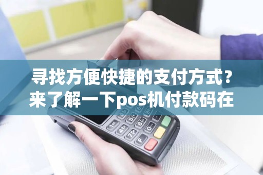 寻找方便快捷的支付方式？来了解一下pos机付款码在哪里找！
