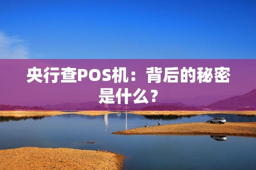 央行查POS机：背后的秘密是什么？