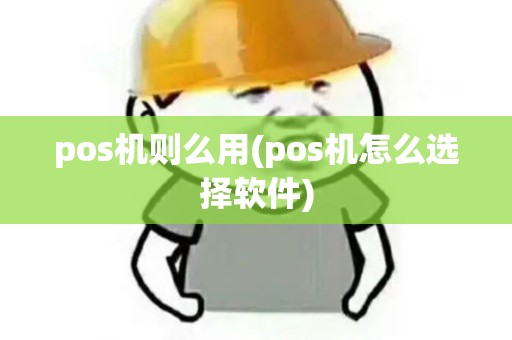 pos机则么用(pos机怎么选择软件)
