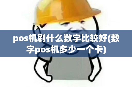 pos机刷什么数字比较好(数字pos机多少一个卡)