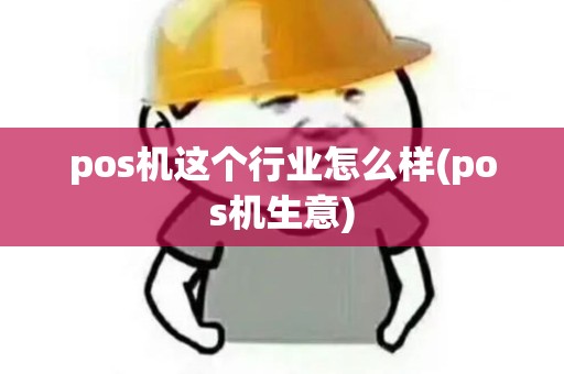 pos机这个行业怎么样(pos机生意)