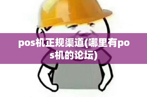 pos机正规渠道(哪里有pos机的论坛)