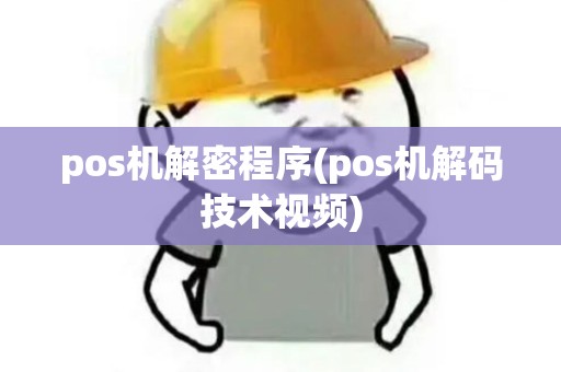 pos机解密程序(pos机解码技术视频)