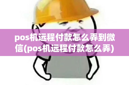 pos机远程付款怎么弄到微信(pos机远程付款怎么弄)