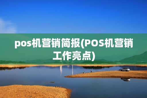 pos机营销简报(POS机营销工作亮点)