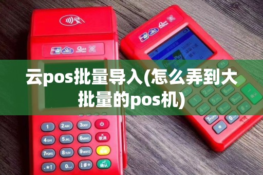 云pos批量导入(怎么弄到大批量的pos机)